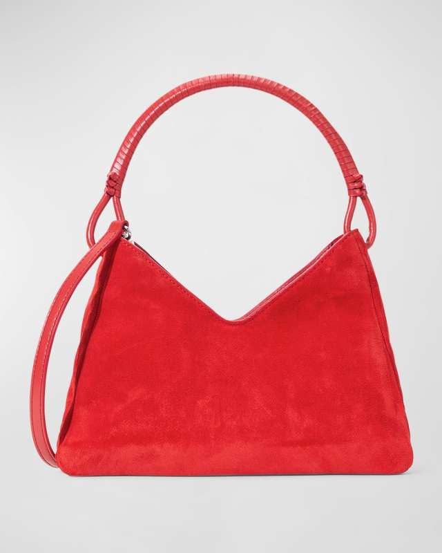Valerie Zip Suede Shoulder Bag
